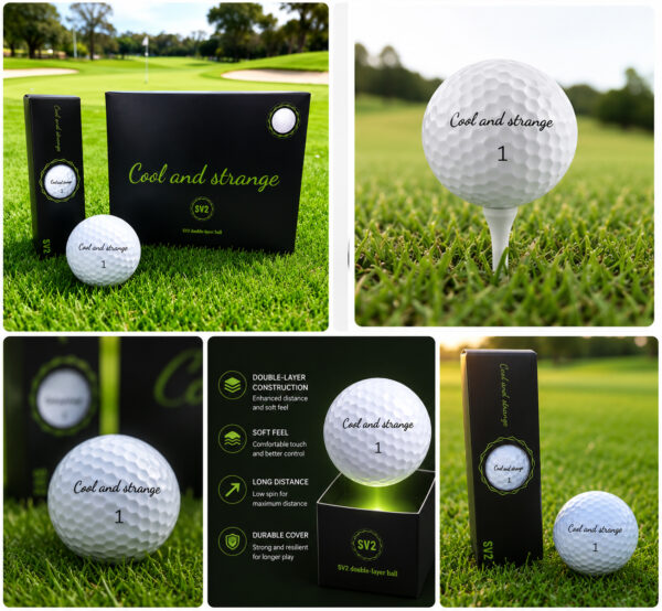 cool and strange double layer golf ball a box containing 12 pieces