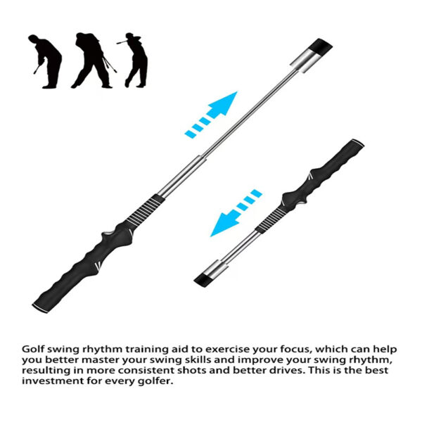 golf retractable swing trainer indoor swing practice stick