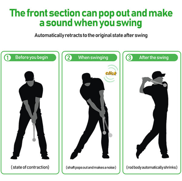 golf retractable swing trainer indoor swing practice stick