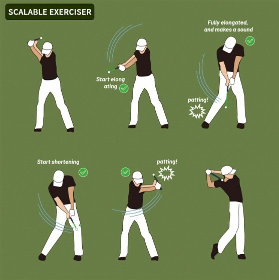 golf retractable swing trainer indoor swing practice stick
