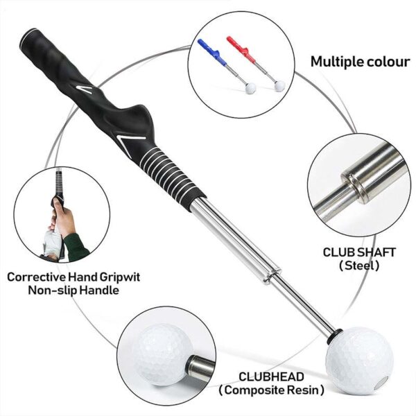 golf retractable swing trainer indoor swing practice stick