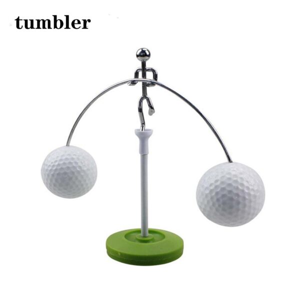 golf figurine, a self righting toppler golf figurine, a self righting toppler